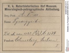 Etiketten zu Pyrargyrit (NHMW-MIN-Al111)
